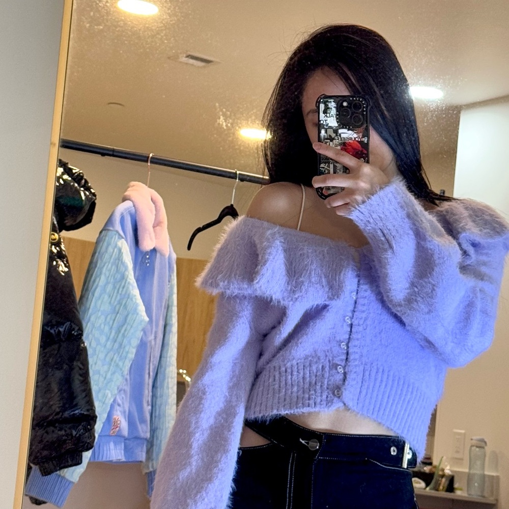 & Other Stories purple cardigan